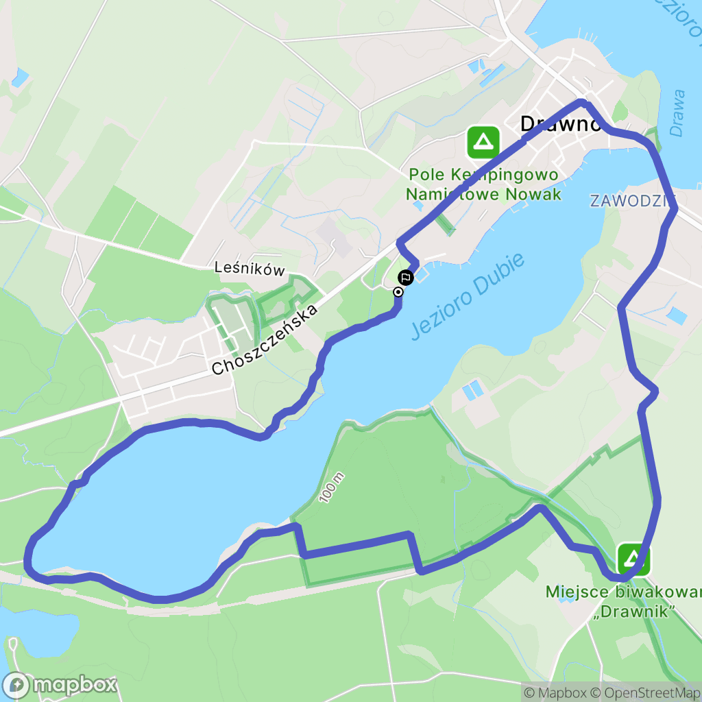 Drawno: mapa trasy - Poland