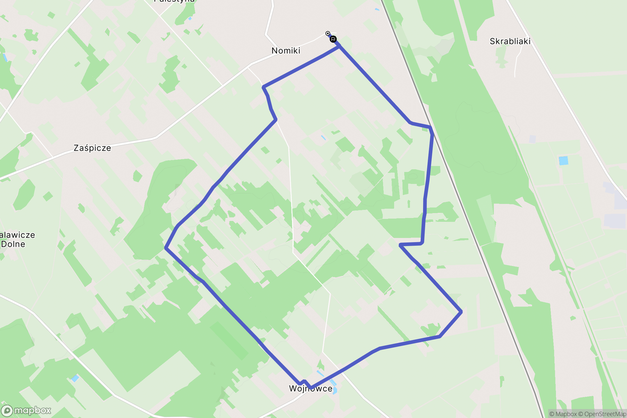 Nomiki: mapa trasy - Poland