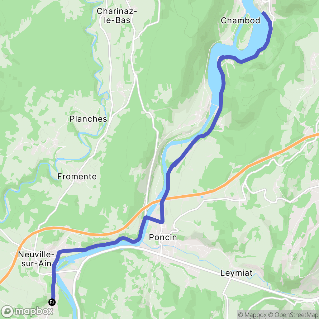 Neuville-sur-Ain : carte du parcours de randonnée - France