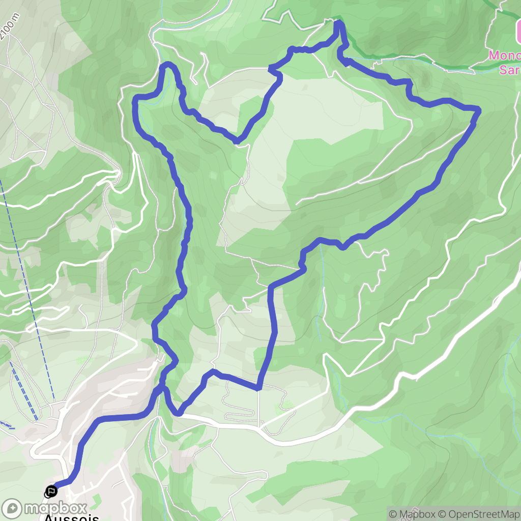 Aussois : carte du parcours de randonnée - France