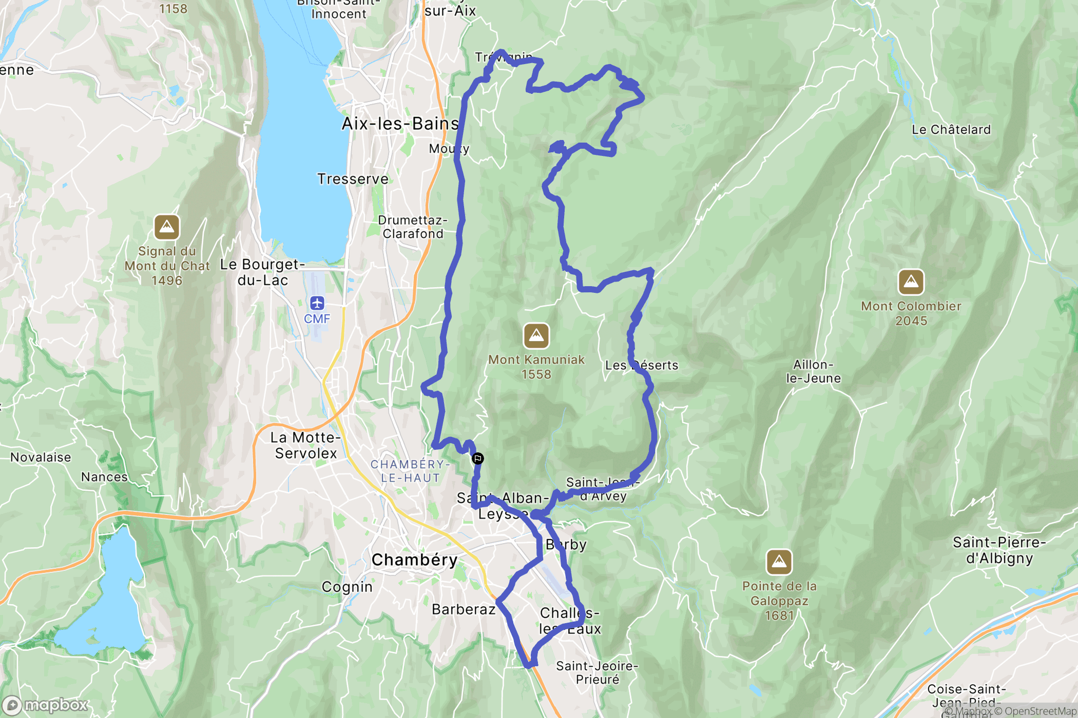 Saint-Alban-Leysse : carte du parcours de randonnée - France