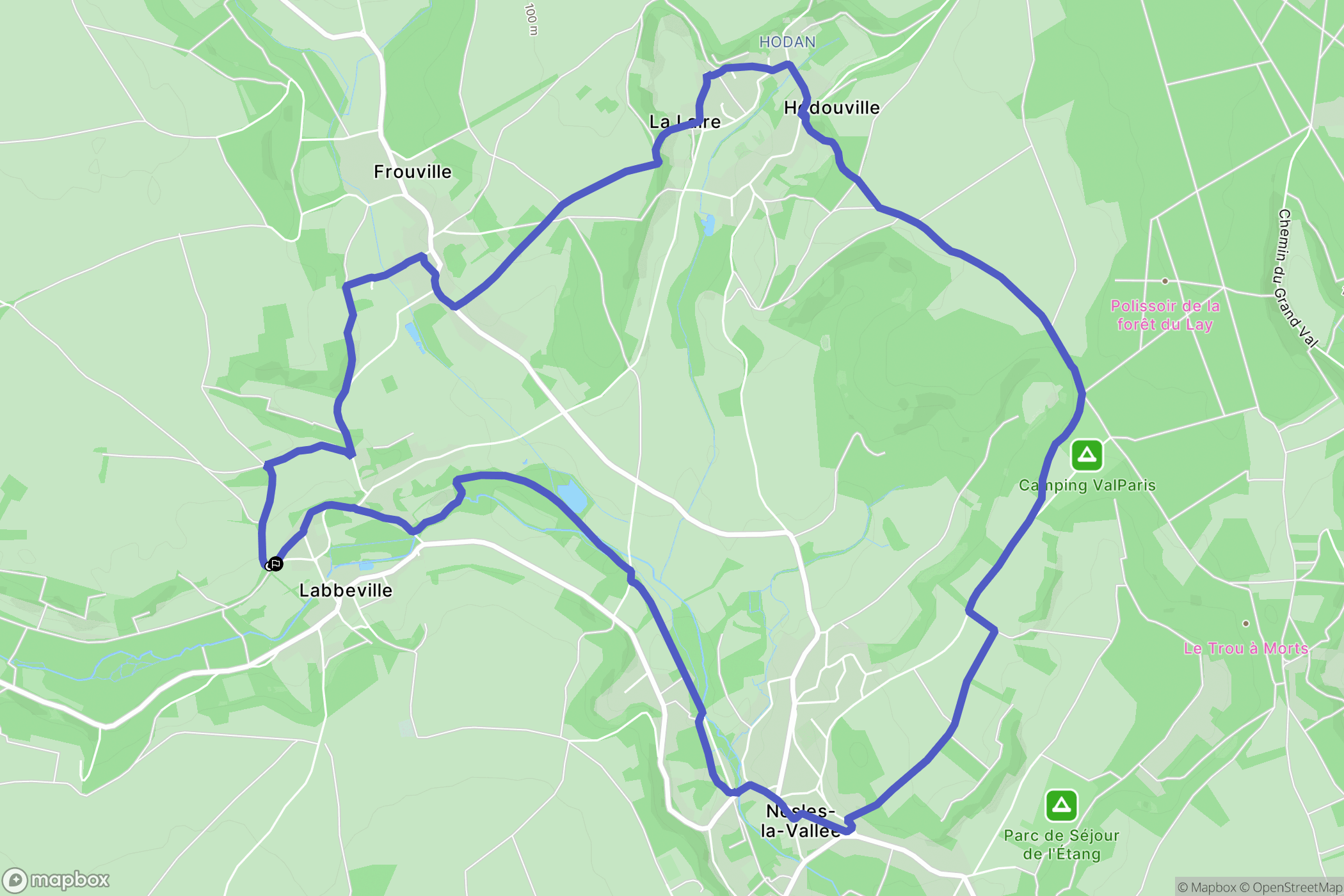 Labbeville : carte du parcours de randonnée - France