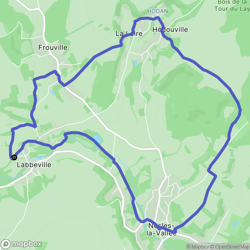Labbeville : carte du parcours de randonnée - France