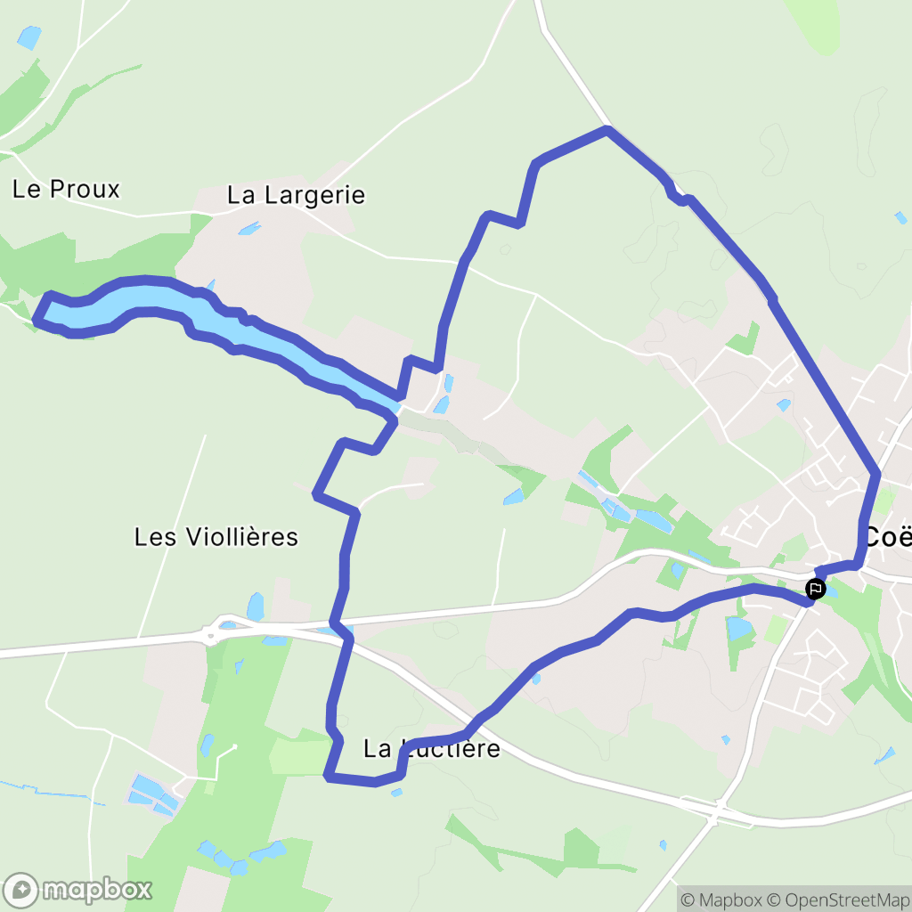 Coëx : carte du parcours de randonnée - France