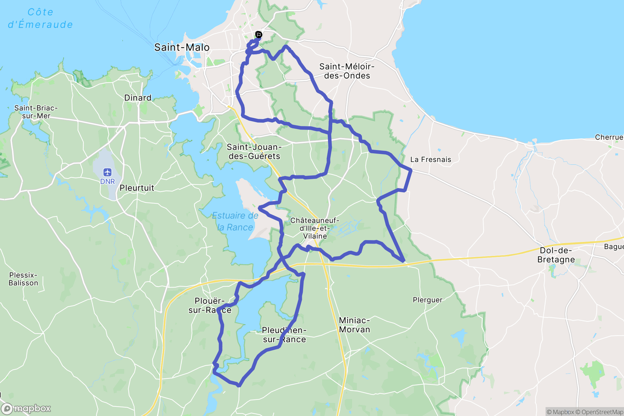 Saint-Malo : carte du parcours de randonnée - France