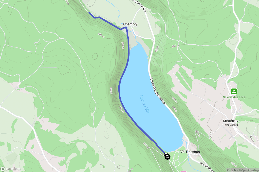 Menétrux-en-Joux : carte du parcours de randonnée - France