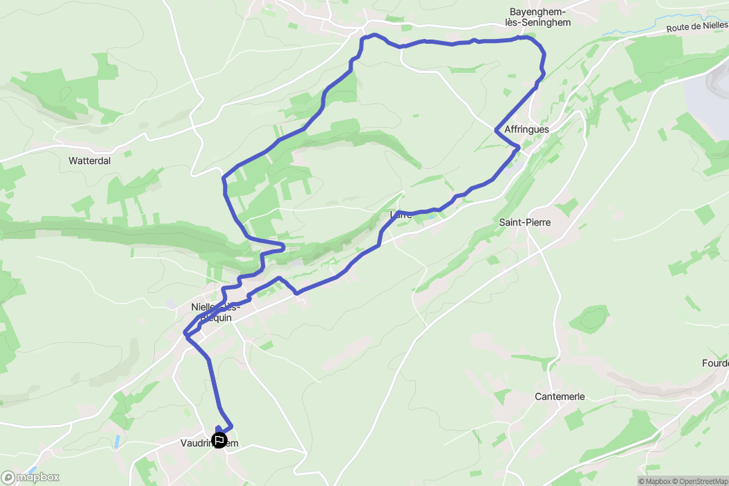 Vaudringhem : carte du parcours de randonnée - France