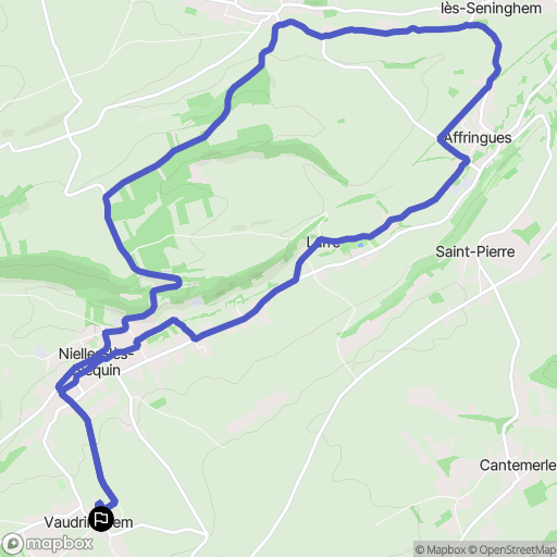 Vaudringhem : carte du parcours de randonnée - France