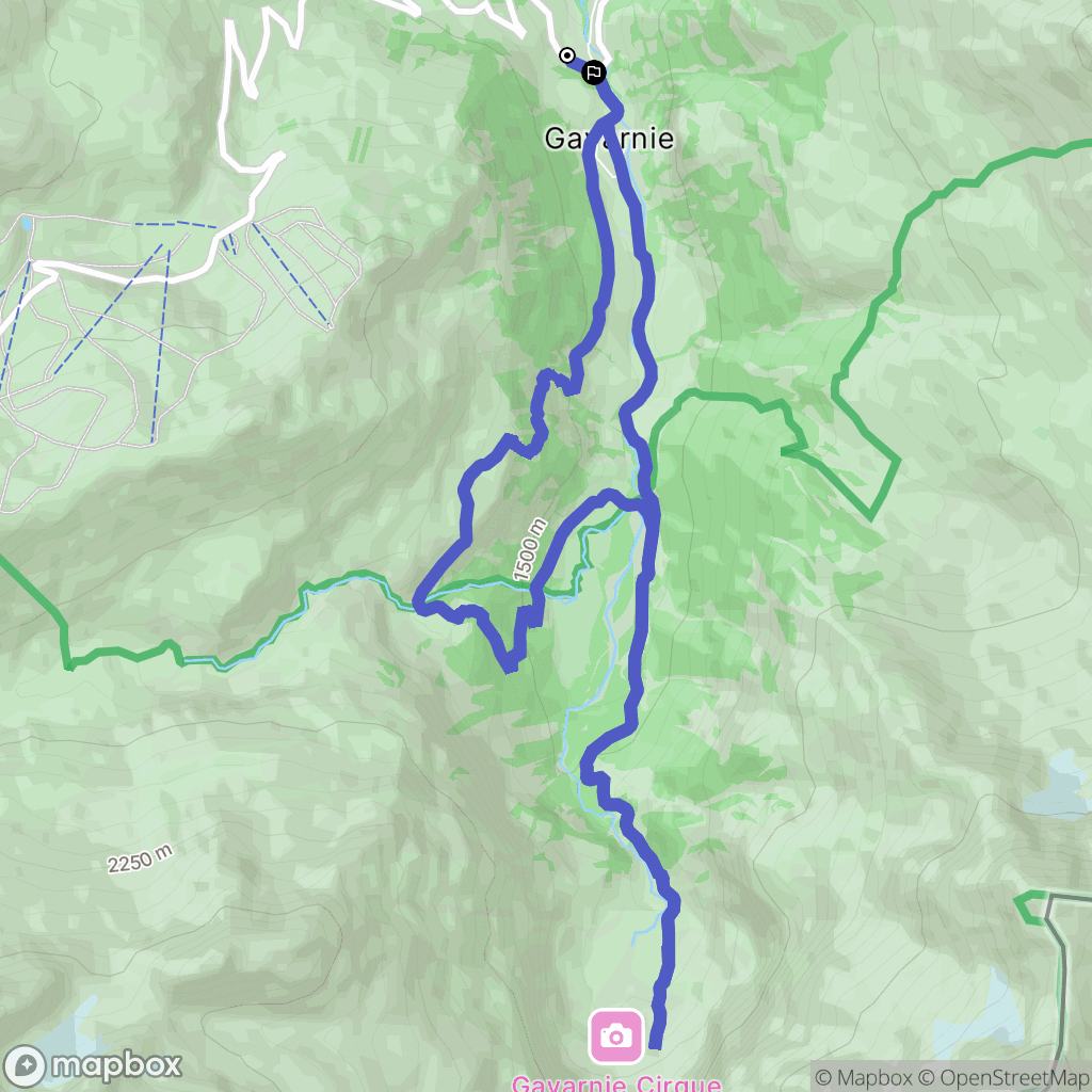 Gavarnie-Gèdre : carte du parcours de randonnée - France