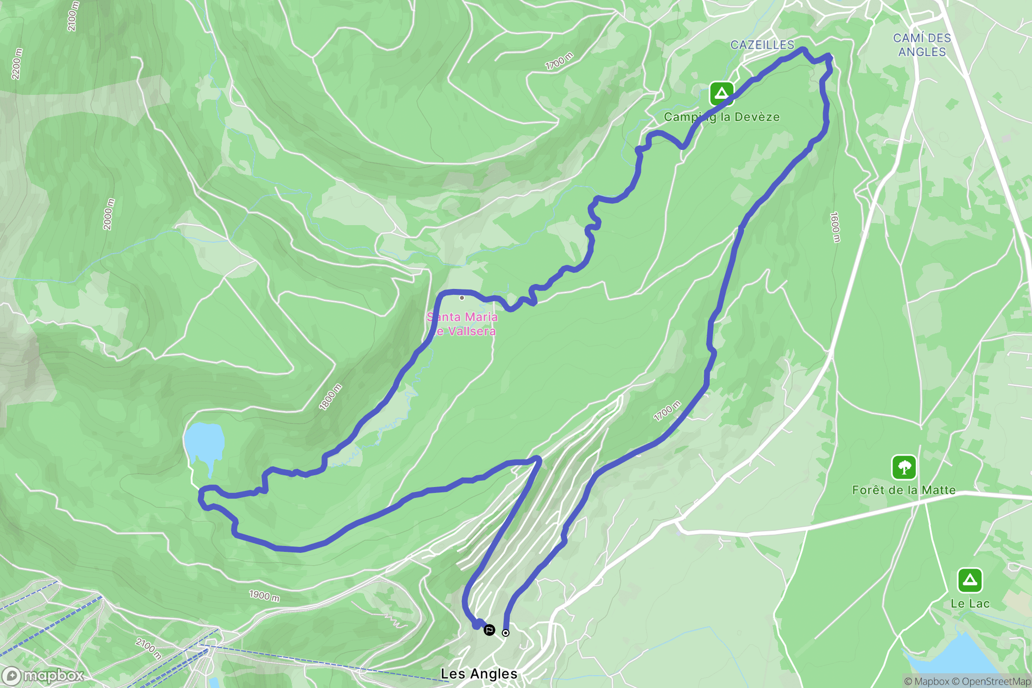 Les Angles : carte du parcours de randonnée - France