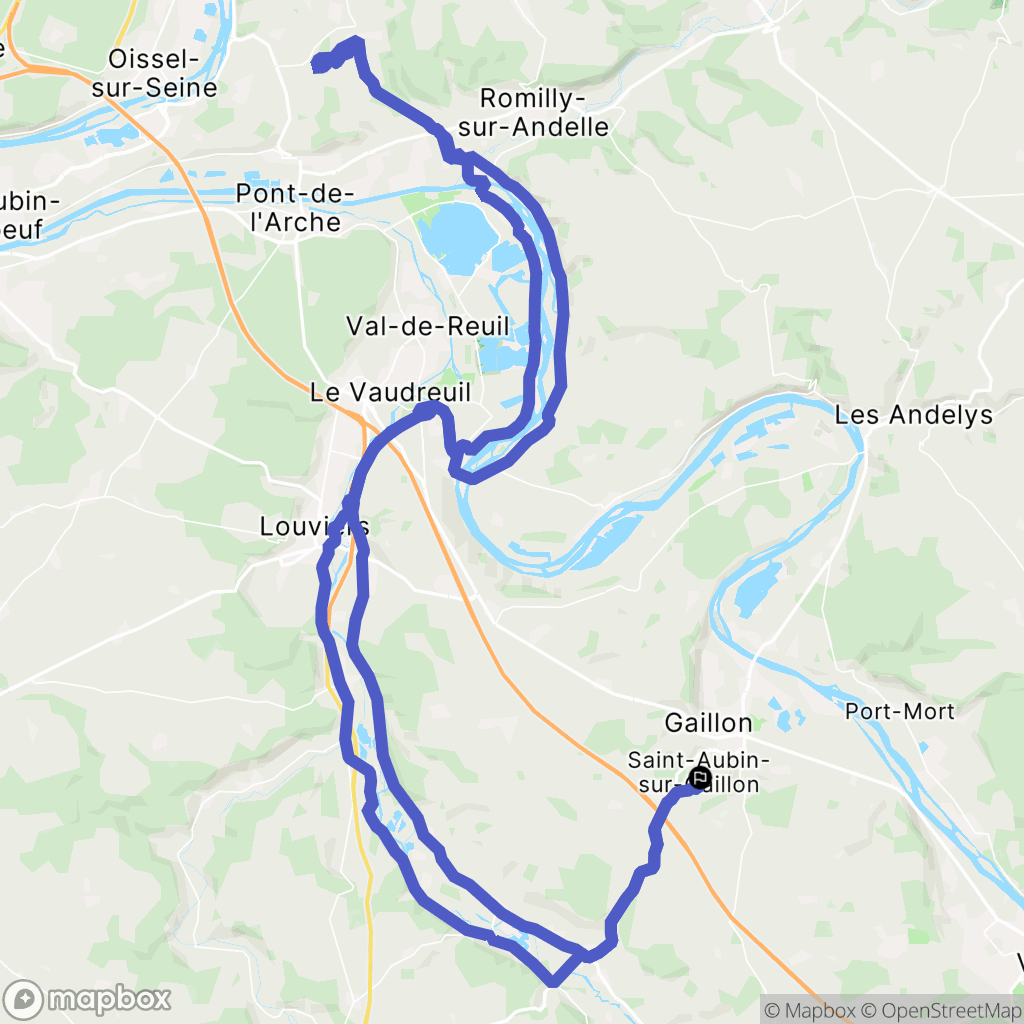 Saint-Aubin-sur-Gaillon : carte du parcours de randonnée - France