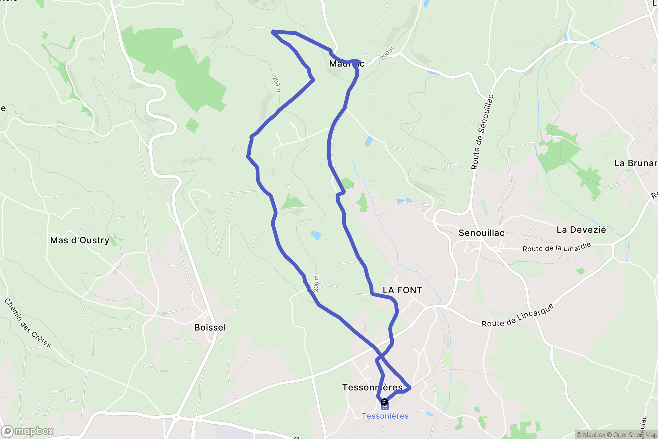 Gaillac : carte du parcours de randonnée - France