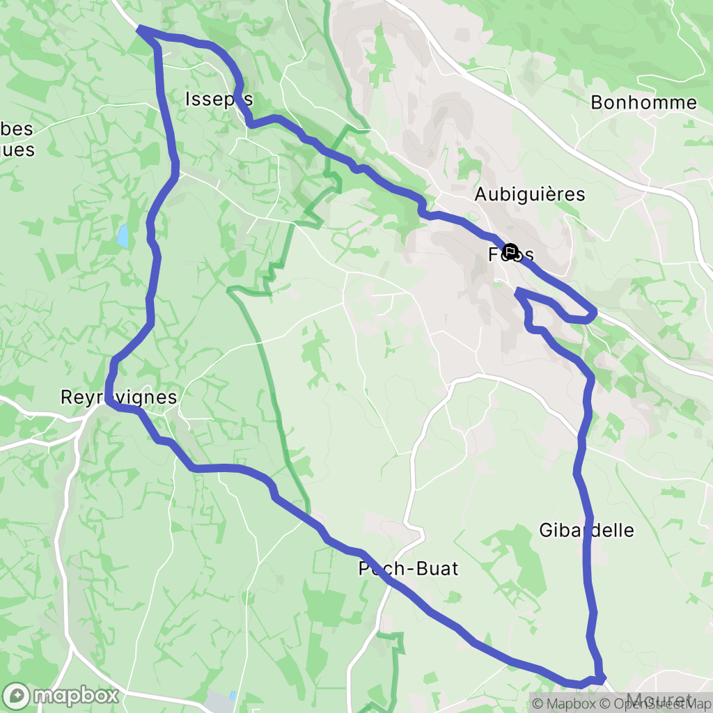 Fons : carte du parcours de randonnée - France