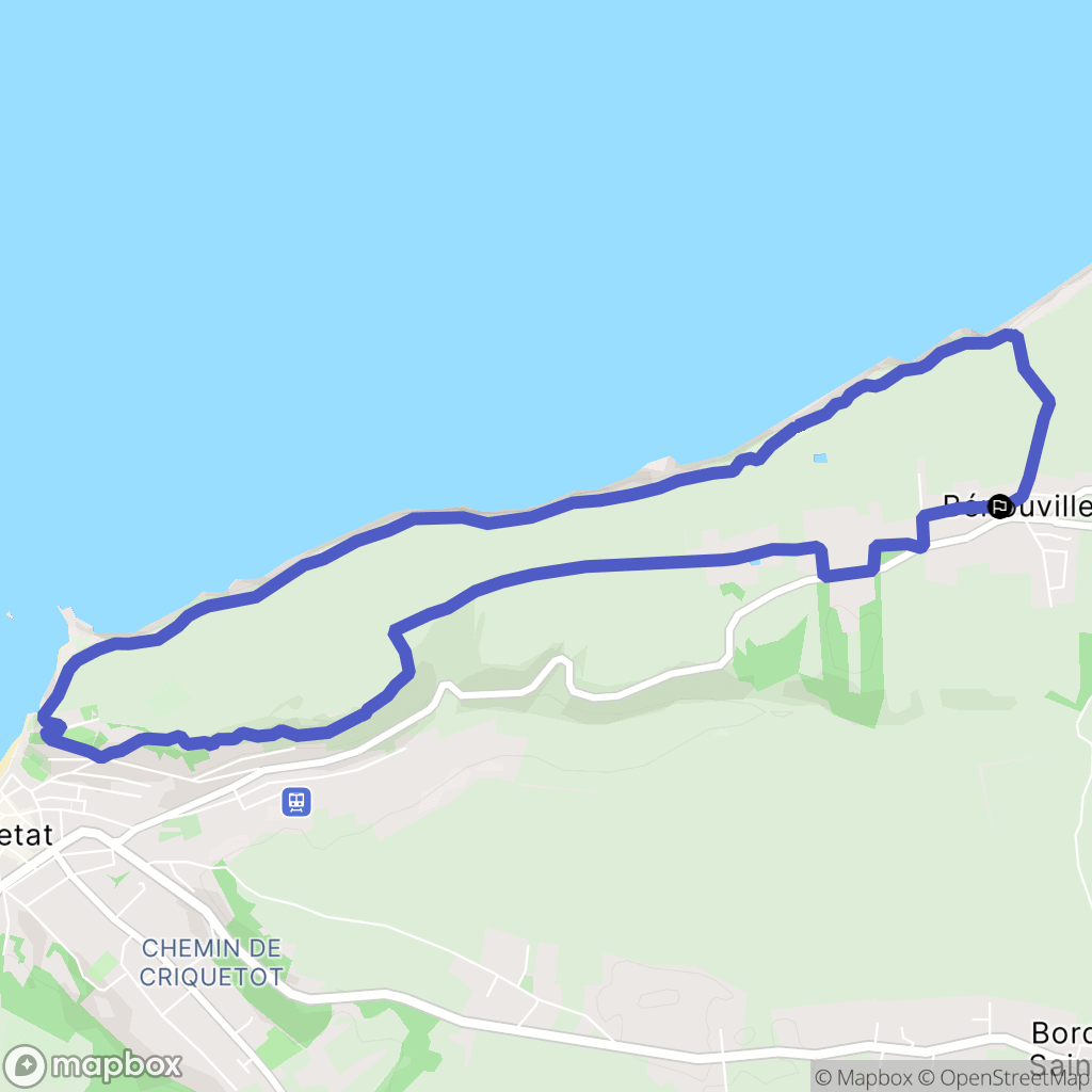 Bénouville : carte du parcours de randonnée - France