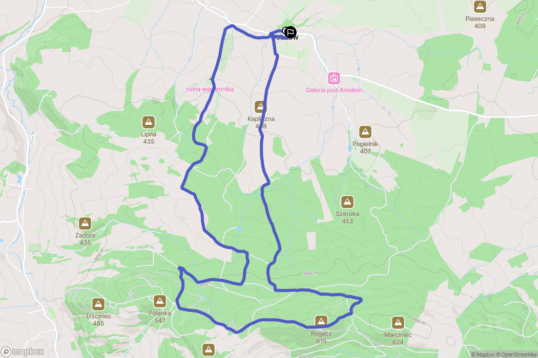 Dobków: mapa trasy - Poland