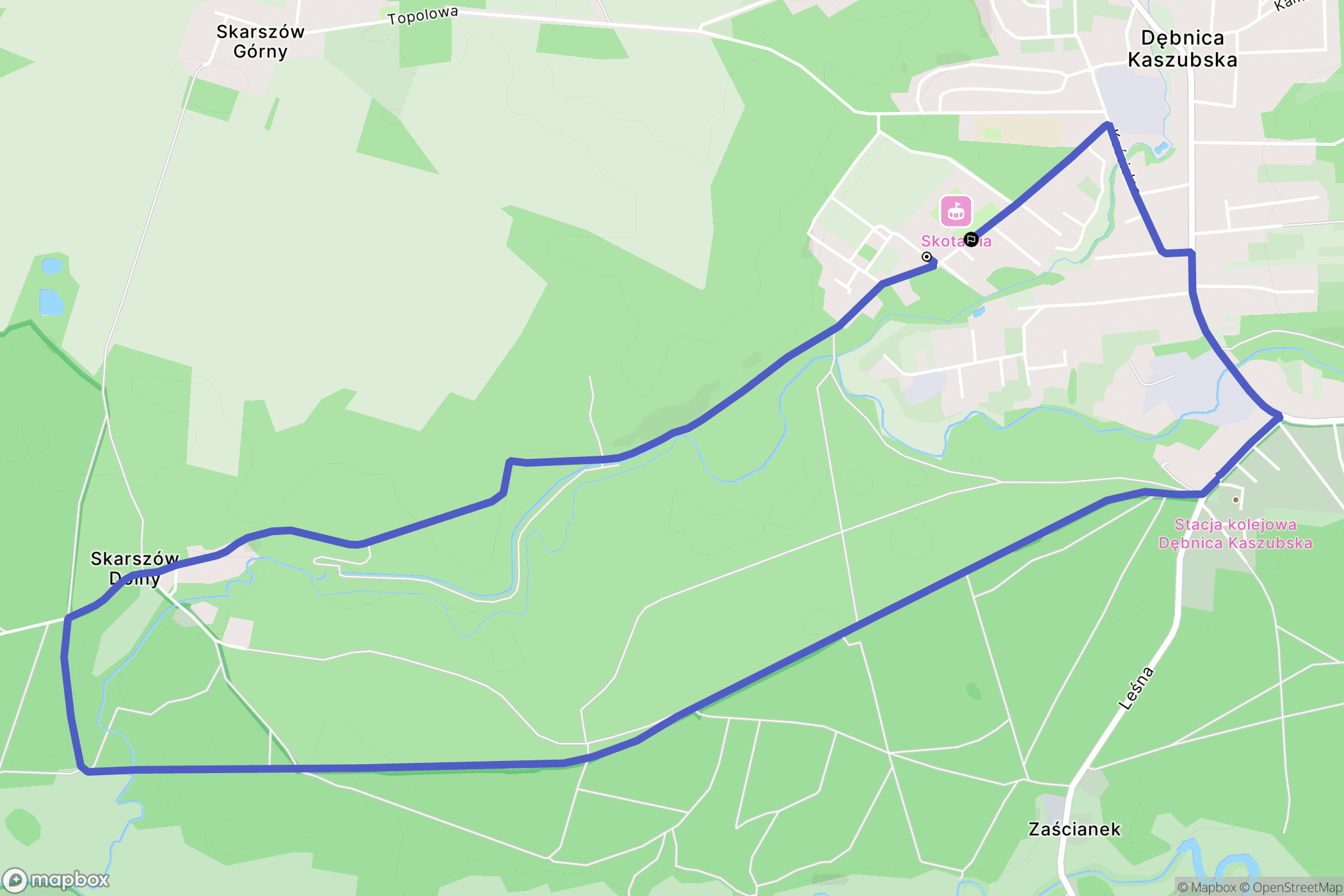 Dębnica Kaszubska: mapa trasy - Poland