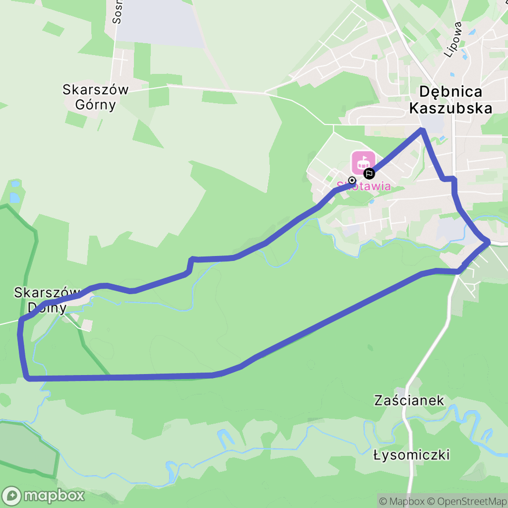 Dębnica Kaszubska: mapa trasy - Poland