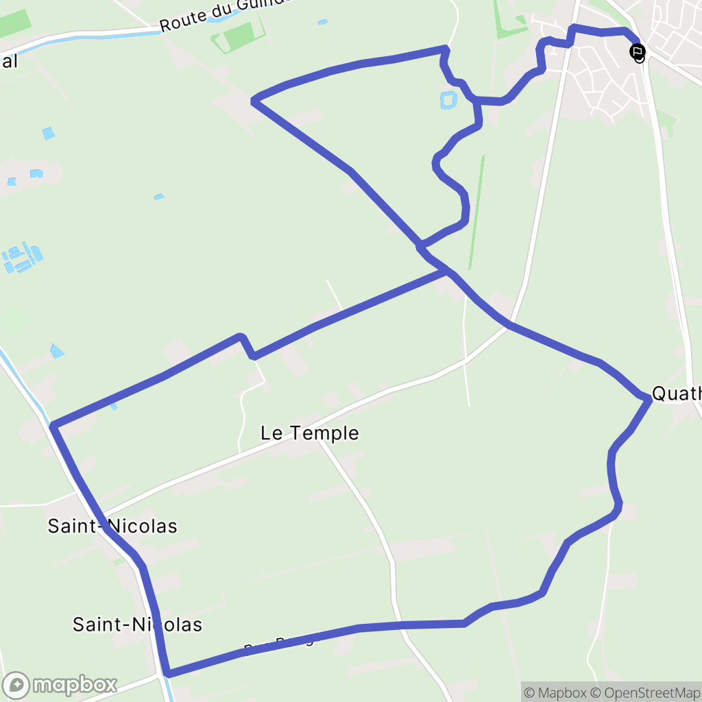 Bourbourg : carte du parcours de randonnée - France