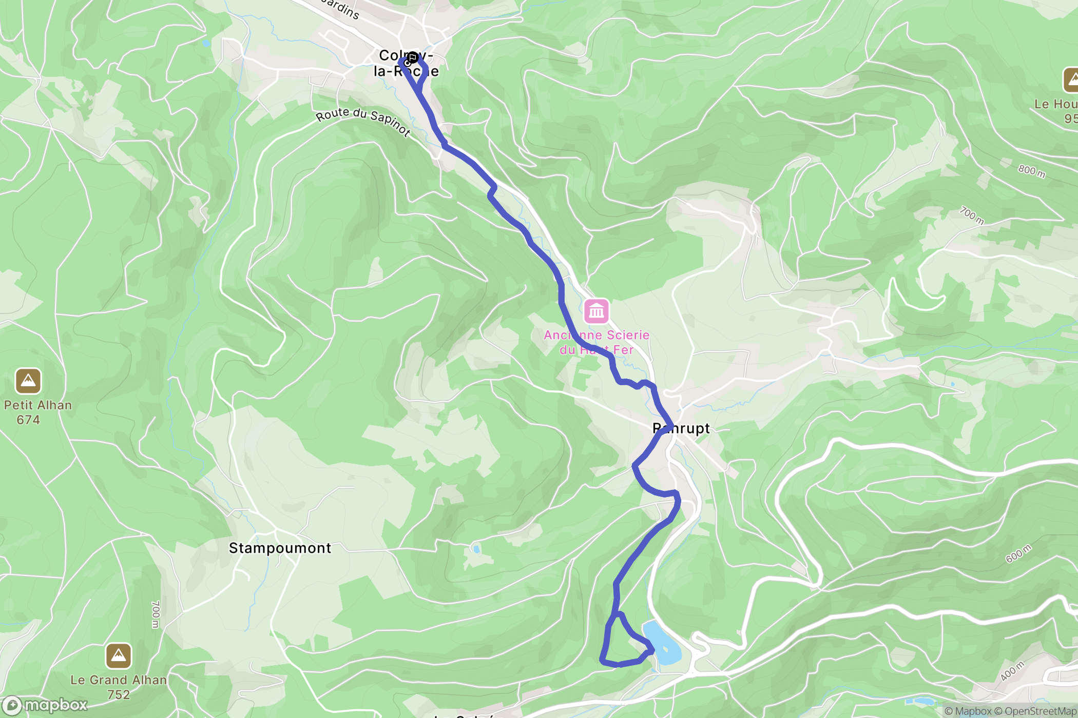 Colroy-la-Roche : carte du parcours de randonnée - France