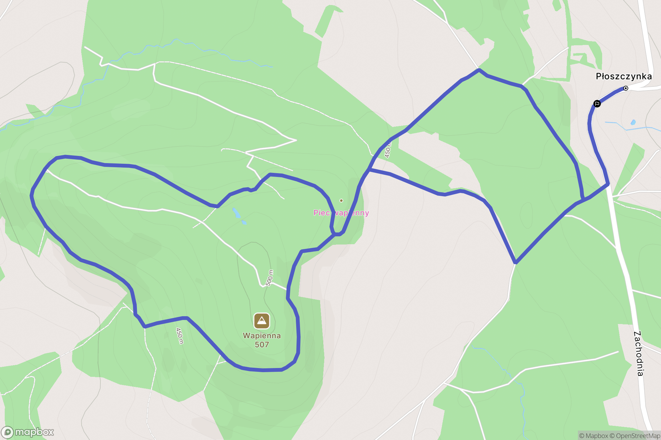 Płoszczyna: mapa trasy - Poland