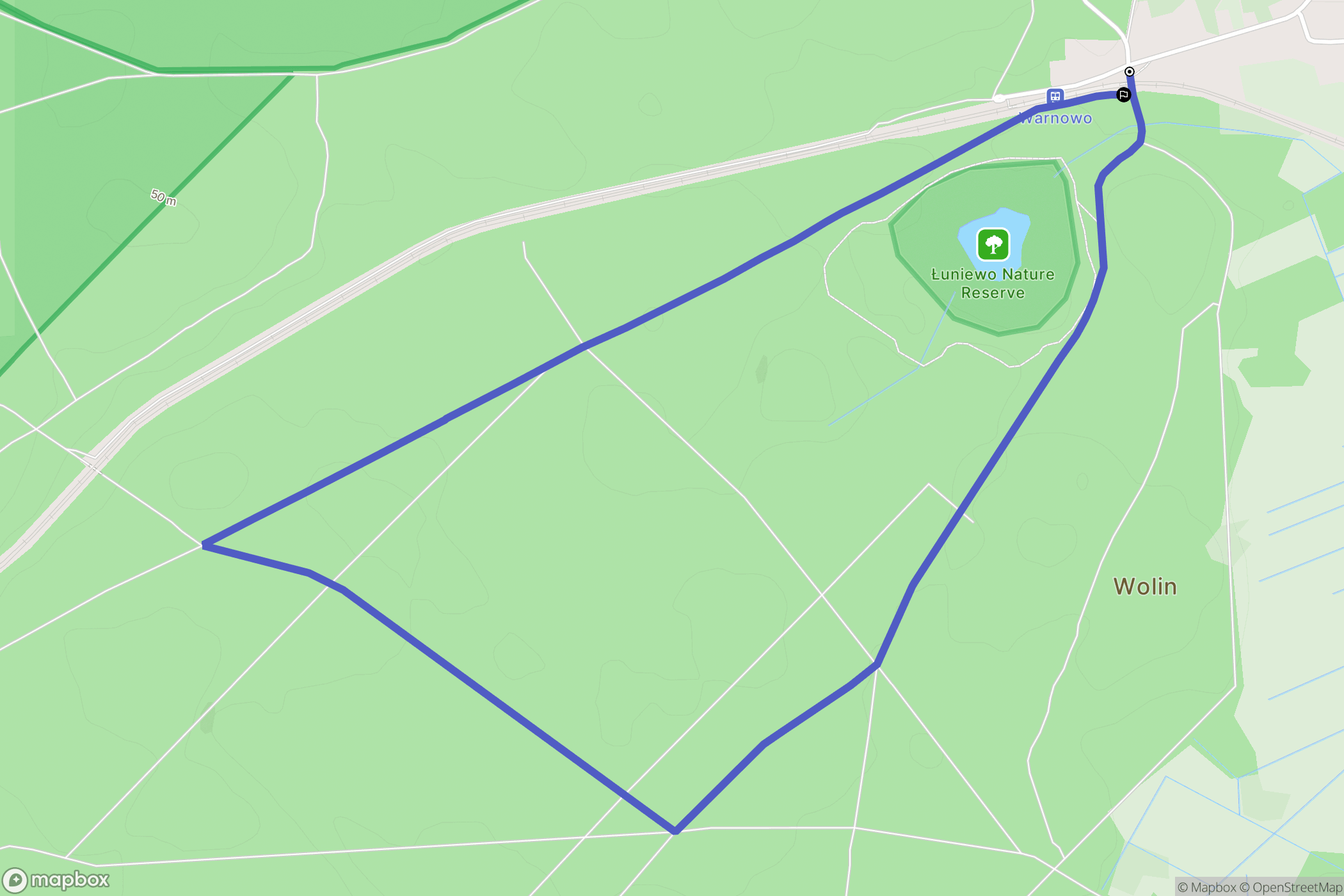 Warnowo: mapa trasy - Poland