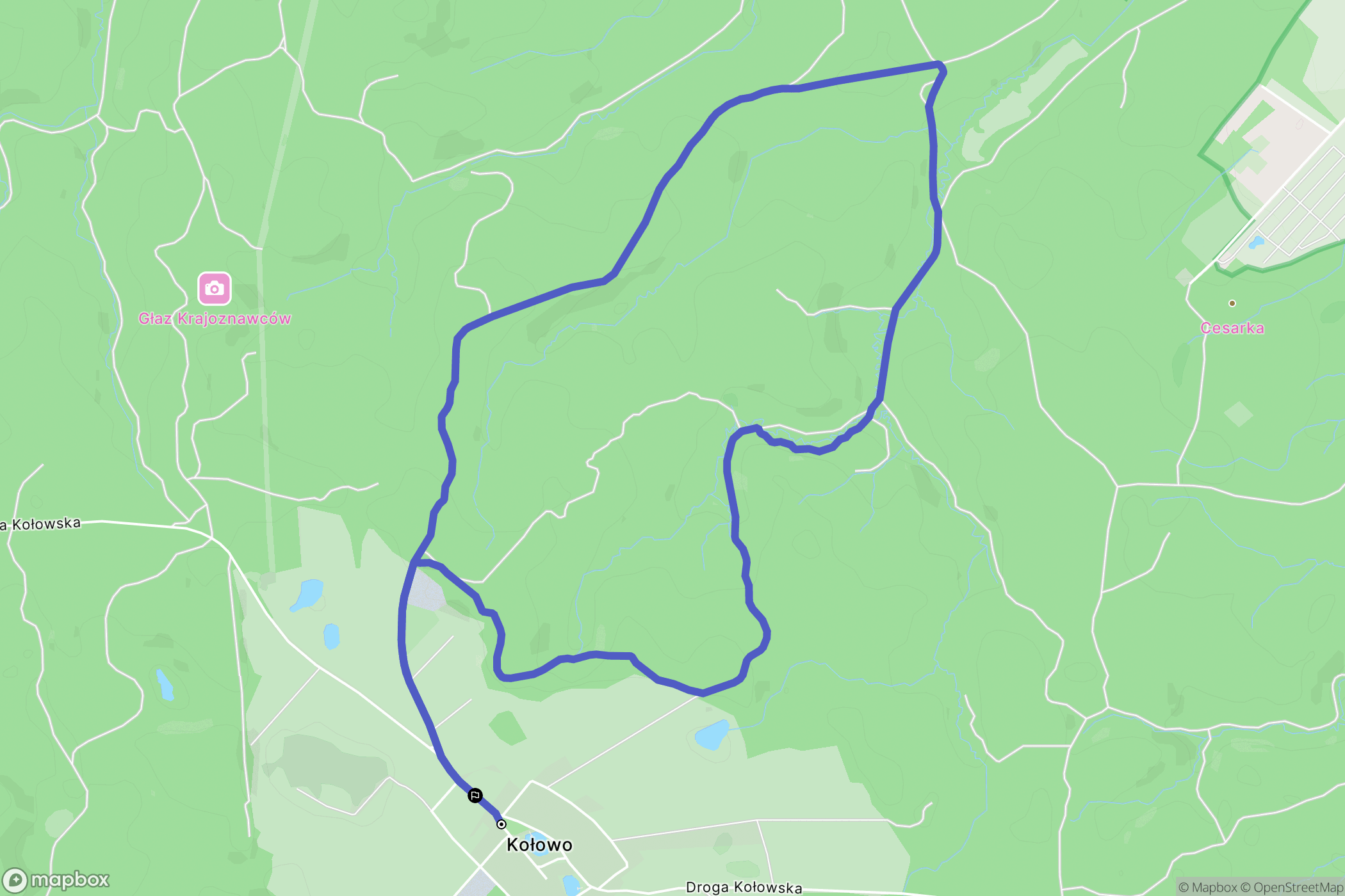 Kołowo: mapa trasy - Poland