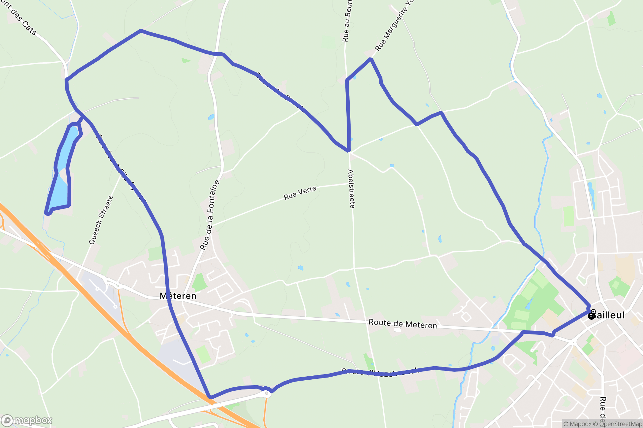 Bailleul : carte du parcours de randonnée - France