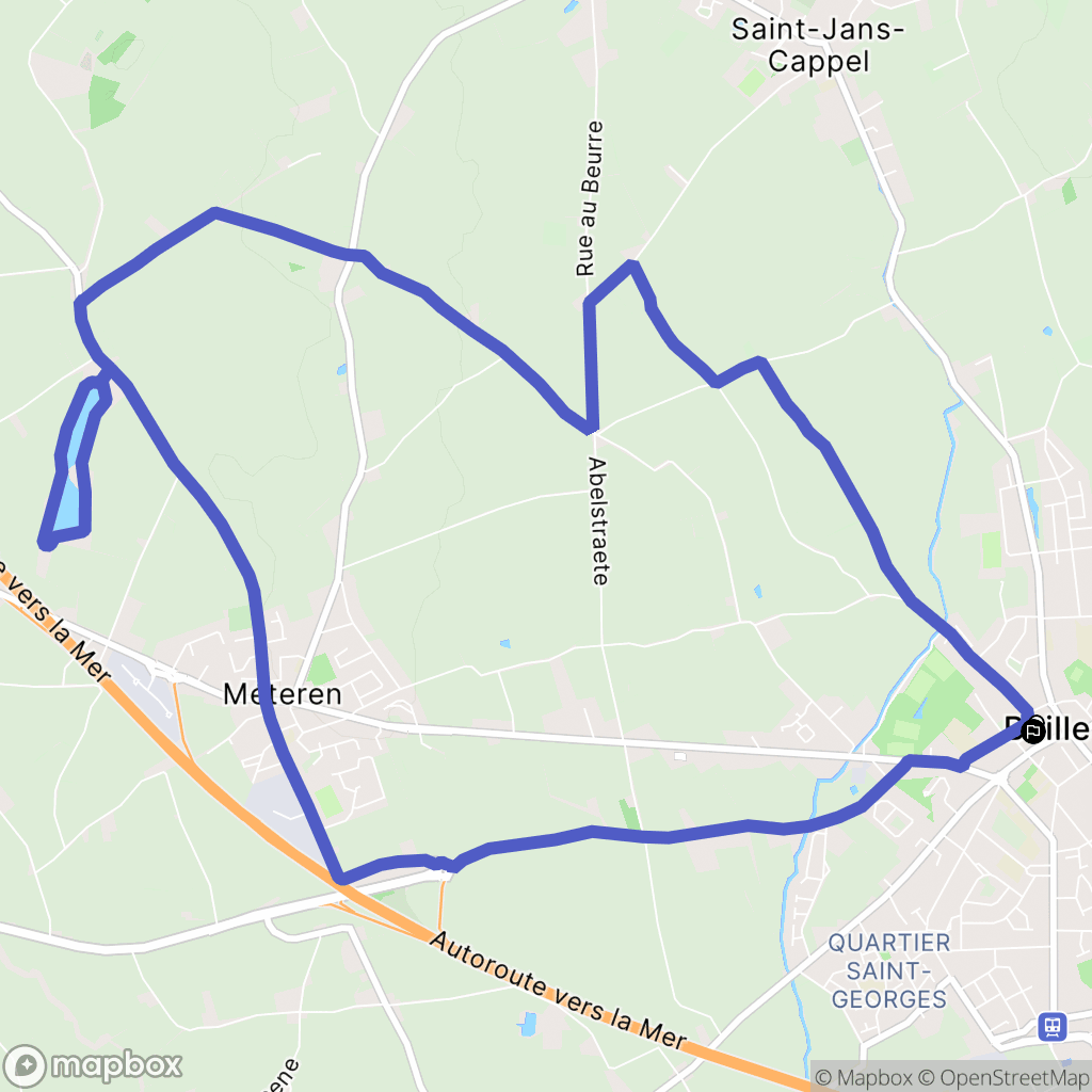 Bailleul : carte du parcours de randonnée - France