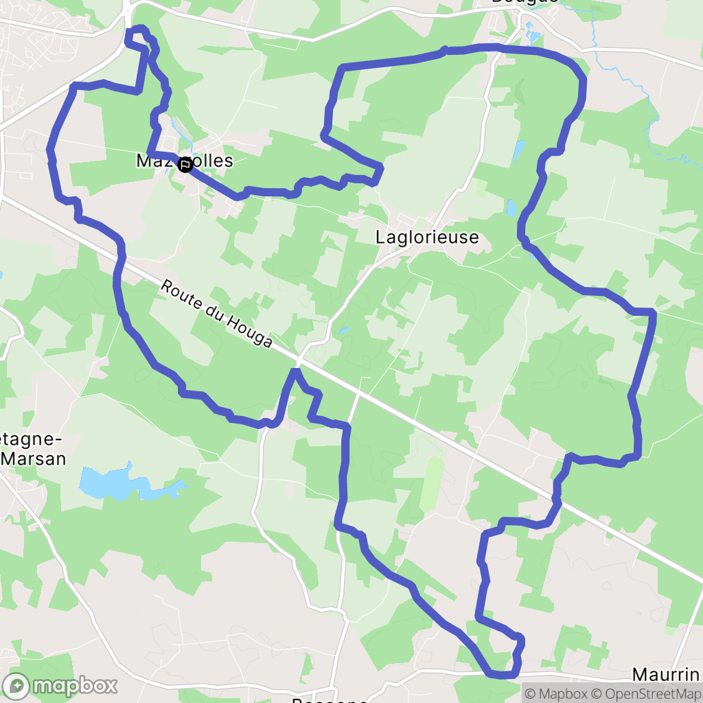 Mazerolles : carte du parcours de randonnée - France