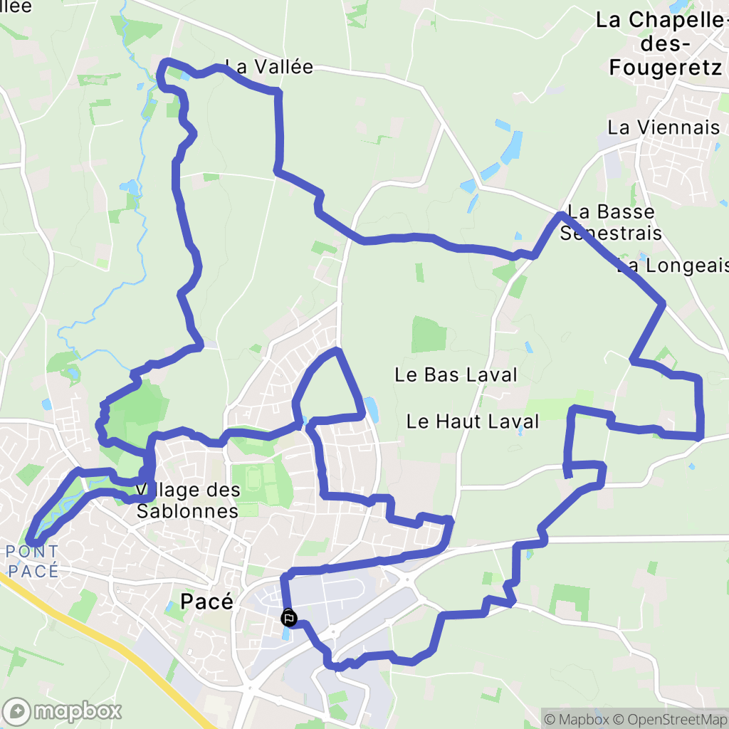 Pacé : carte du parcours de randonnée - France