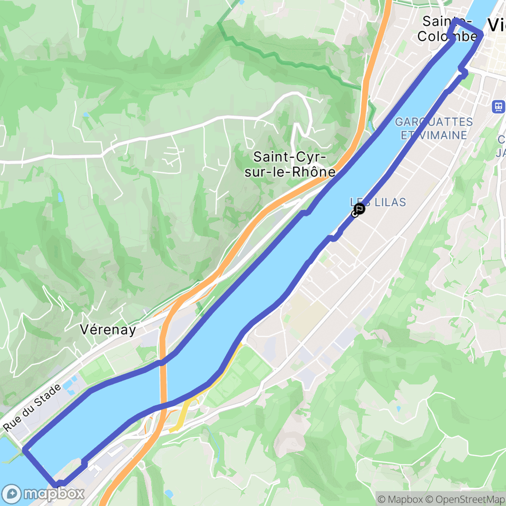 Vienne : carte du parcours de randonnée - France