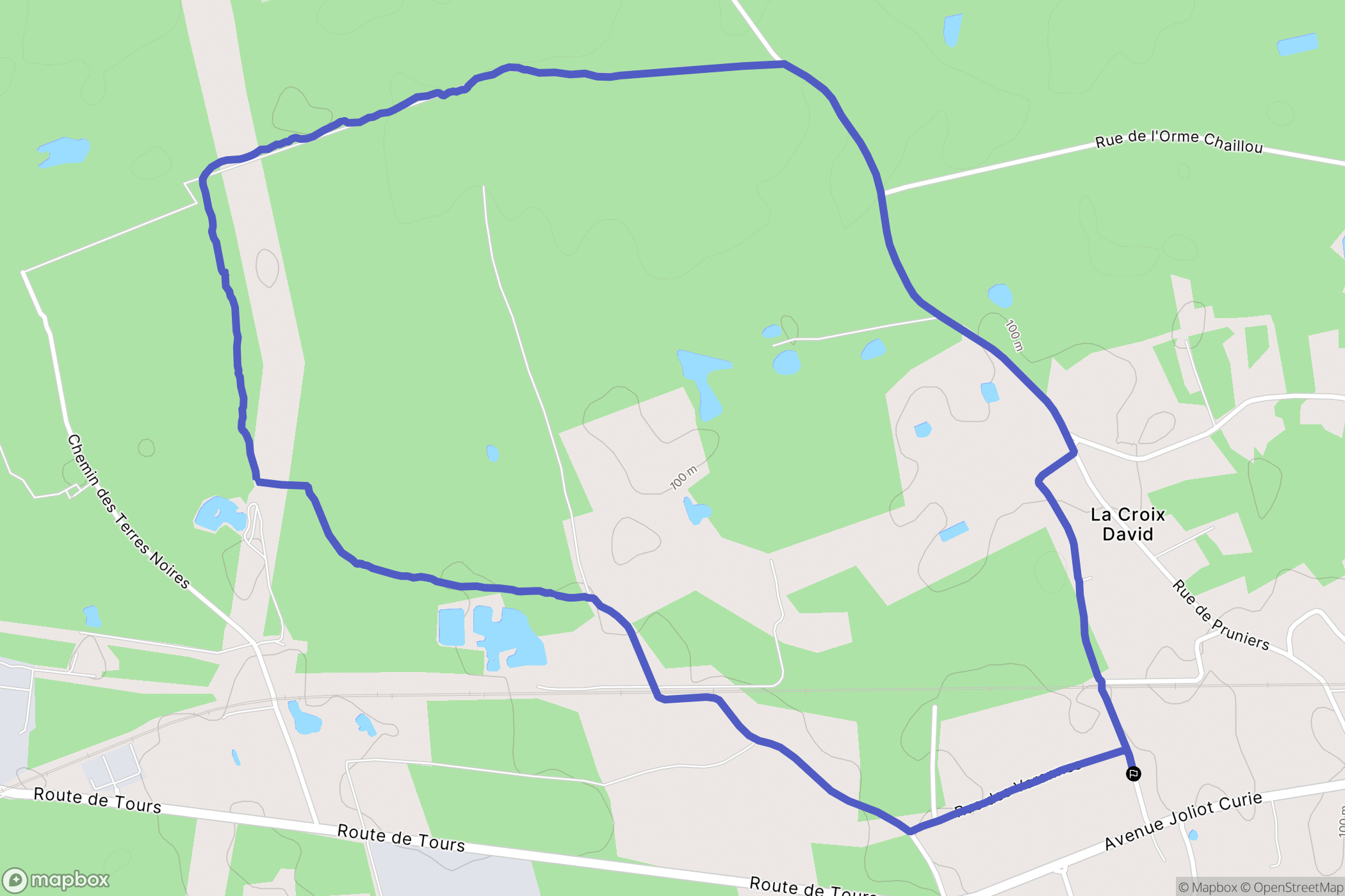 Villefranche-sur-Cher : carte du parcours de randonnée - France
