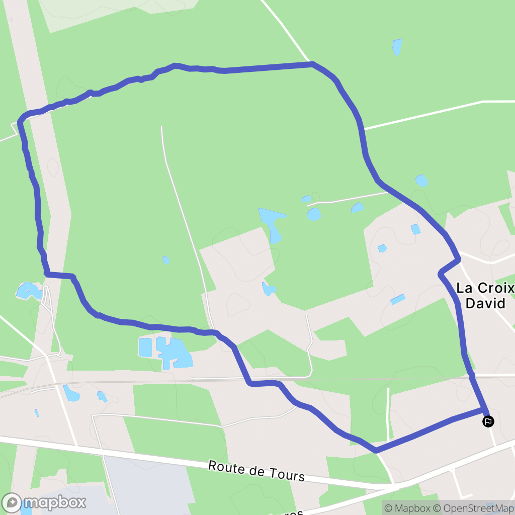 Villefranche-sur-Cher : carte du parcours de randonnée - France