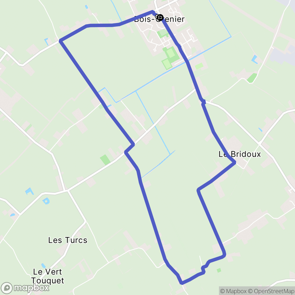Bois-Grenier : carte du parcours de randonnée - France