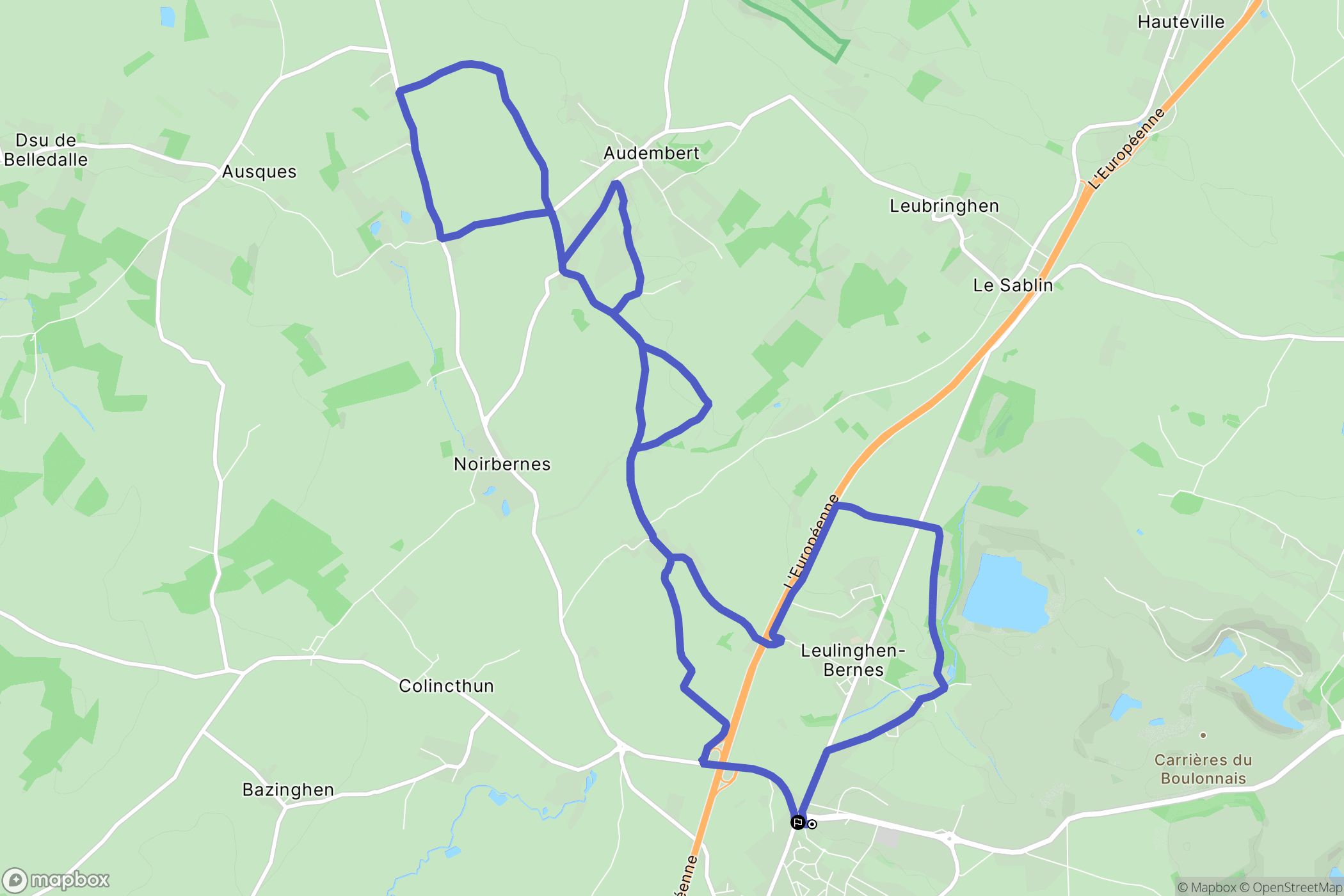 Marquise : carte du parcours de randonnée - France
