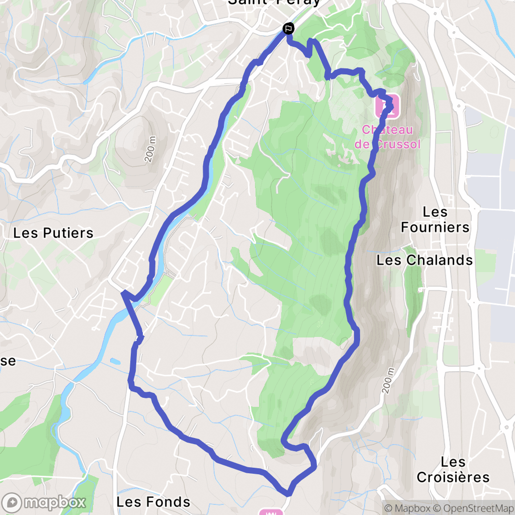 Saint-Péray : carte du parcours de randonnée - France