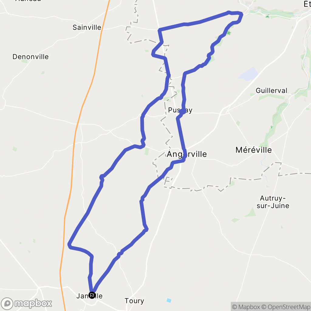 Janville-en-Beauce : carte du parcours de randonnée - France