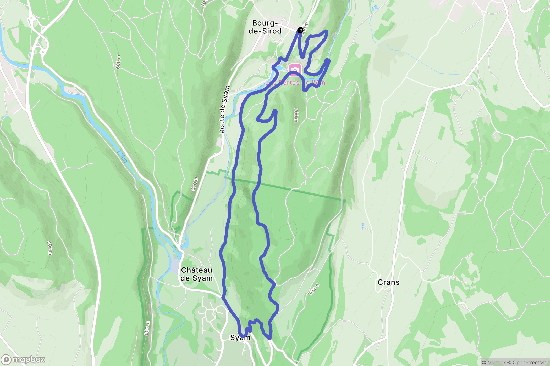 Bourg-de-Sirod : carte du parcours de randonnée - France