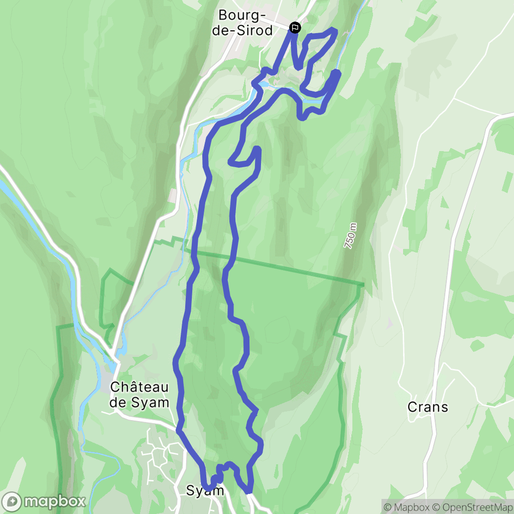 Bourg-de-Sirod : carte du parcours de randonnée - France