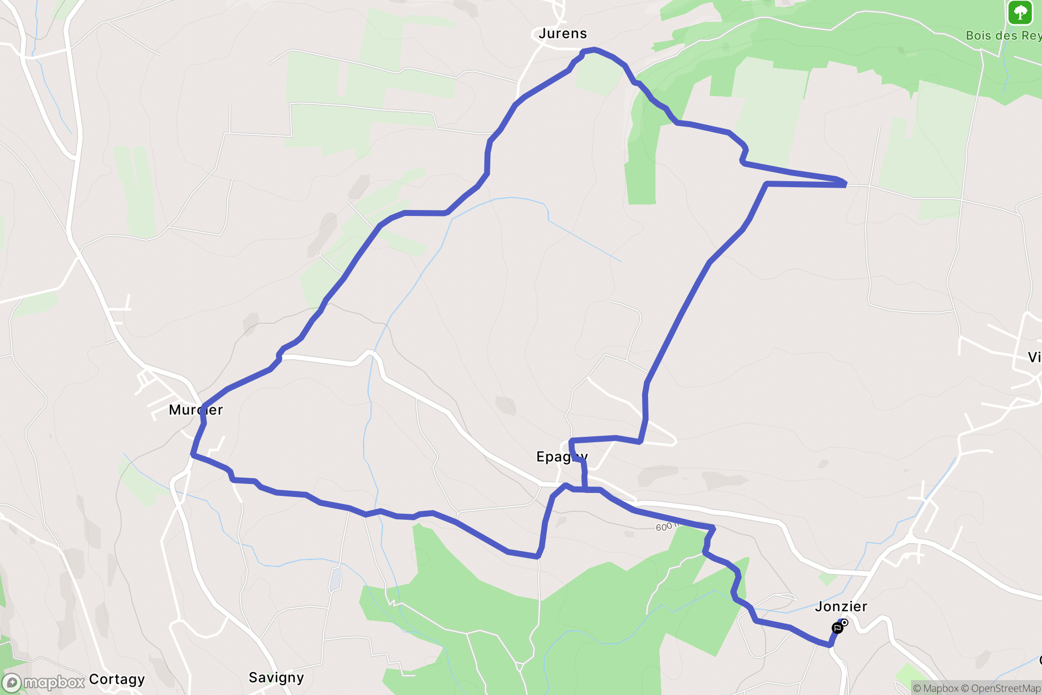 Jonzier-Épagny : carte du parcours de randonnée - France
