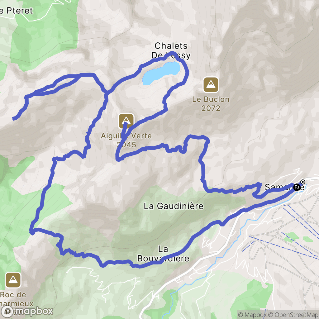 Le Grand-Bornand : carte du parcours de randonnée - France