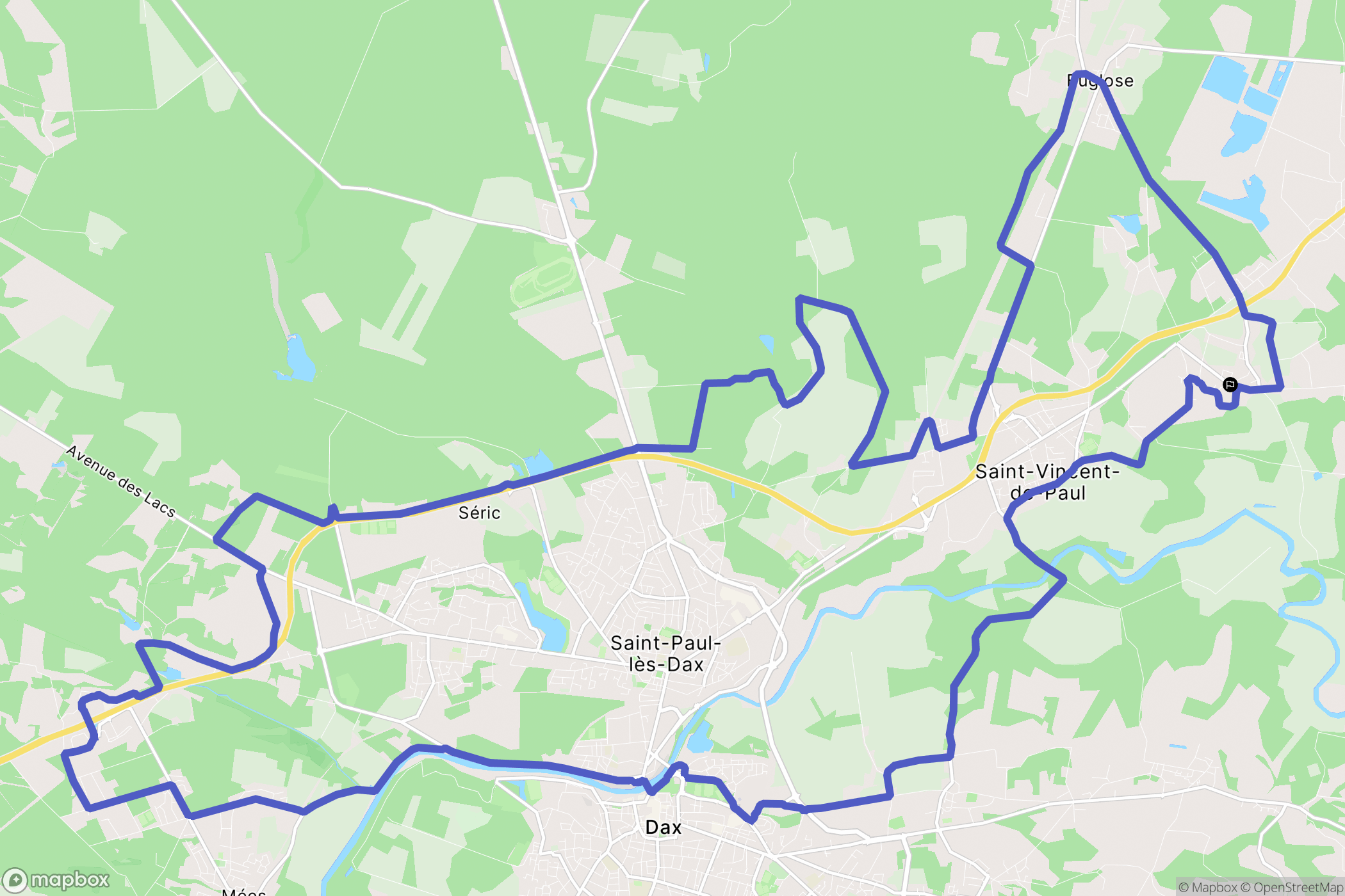 Téthieu : carte du parcours de randonnée - France