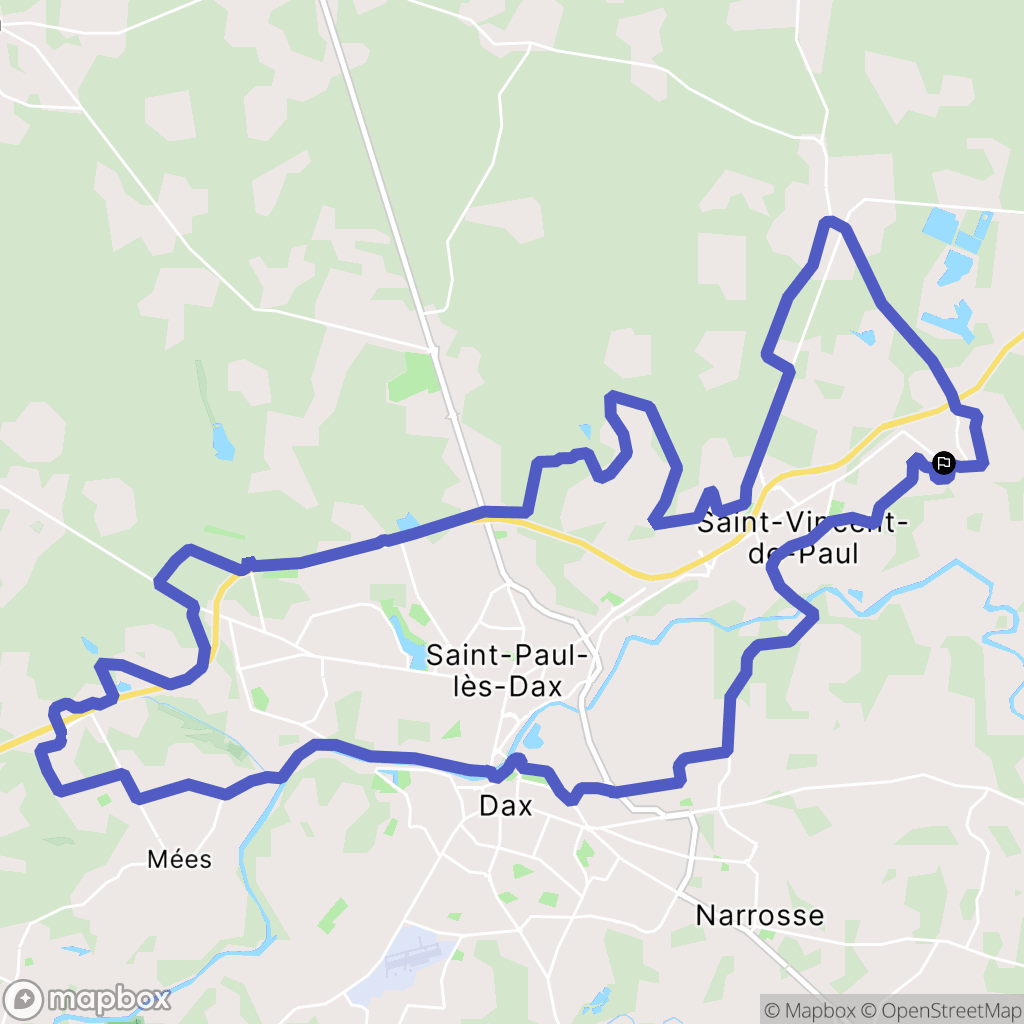 Téthieu : carte du parcours de randonnée - France
