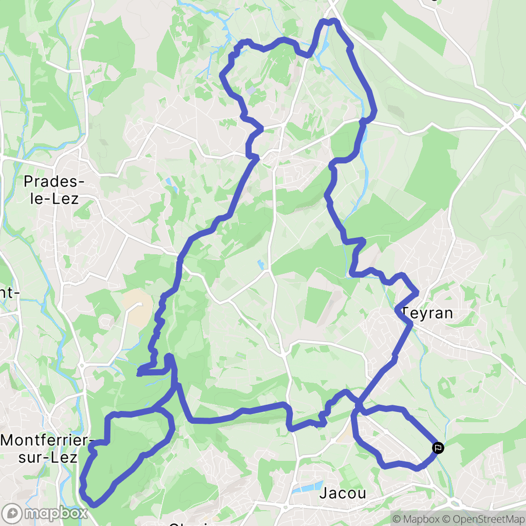 Le Crès : carte du parcours de randonnée - France