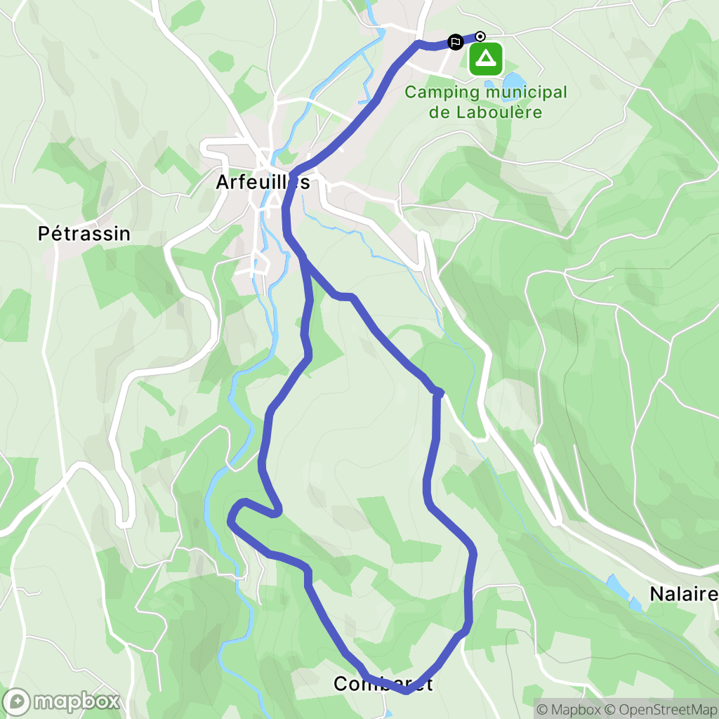 Arfeuilles : carte du parcours de randonnée - France