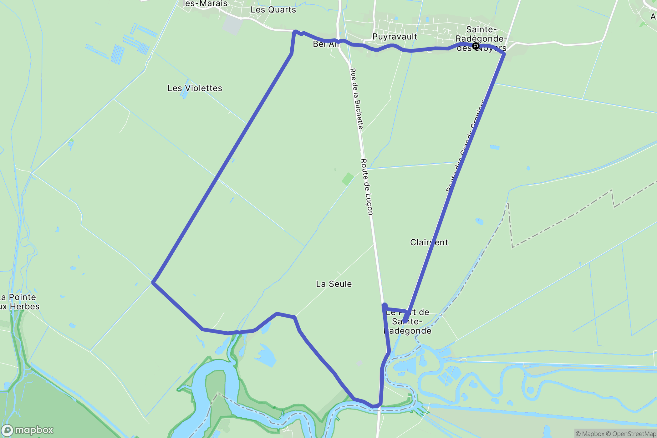 Sainte-Radégonde-des-Noyers : carte du parcours de randonnée - France