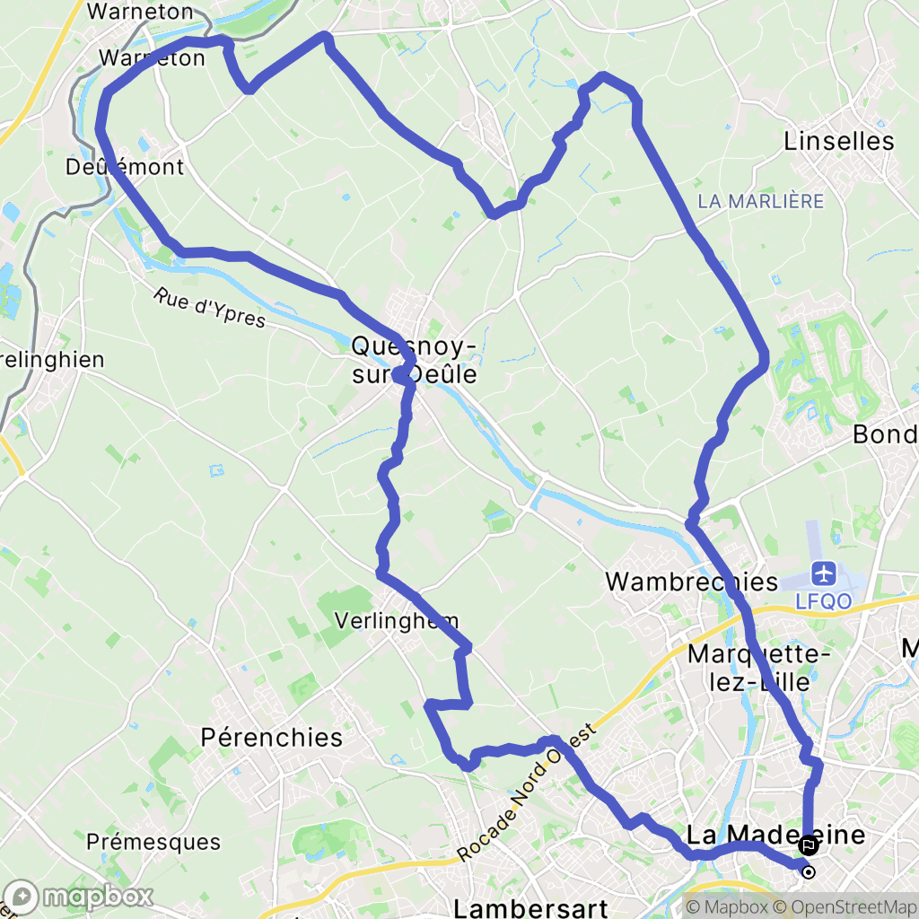 La Madeleine : carte du parcours de randonnée - France
