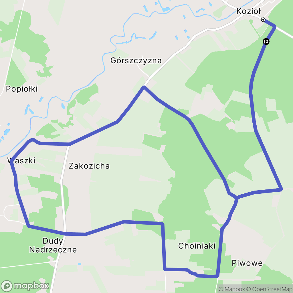 Kozioł: mapa trasy - Poland