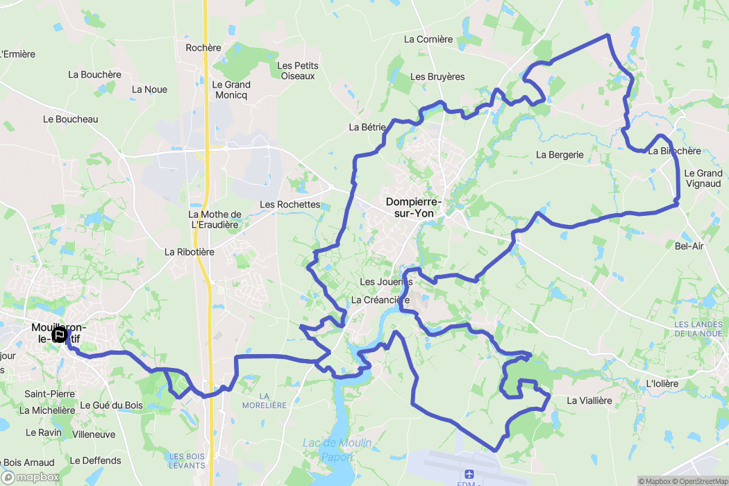 Mouilleron-le-Captif : carte du parcours de randonnée - France