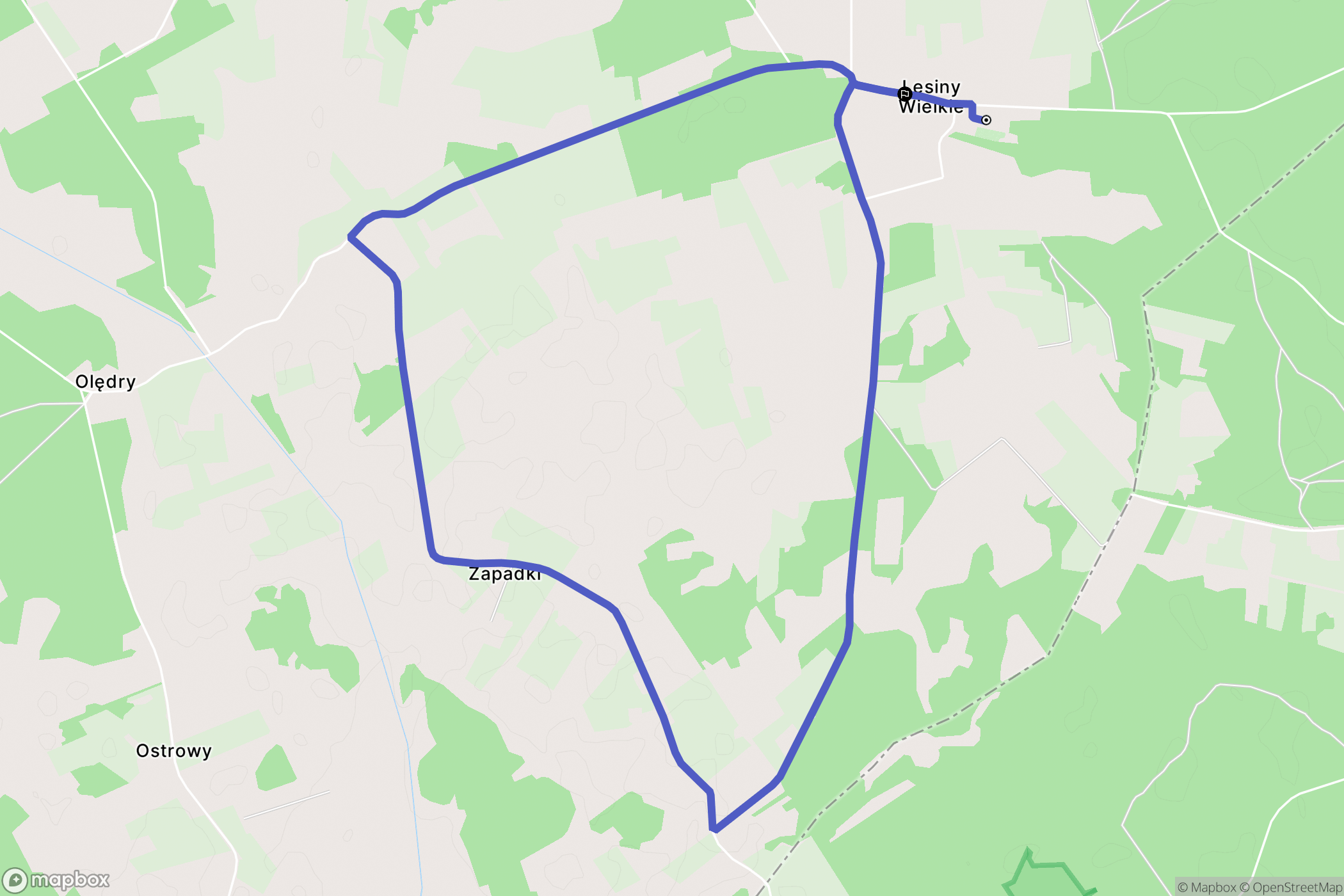 Lesiny Wielkie: mapa trasy - Poland